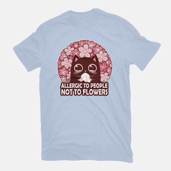 Allergic To People Not To Flowers-Womens-Fitted-Tee-erion_designs