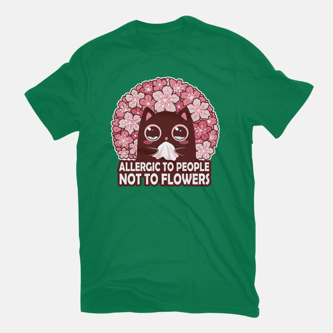 Allergic To People Not To Flowers-Womens-Fitted-Tee-erion_designs