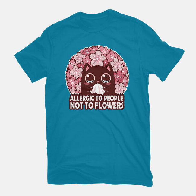 Allergic To People Not To Flowers-Womens-Fitted-Tee-erion_designs