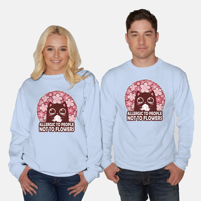 Allergic To People Not To Flowers-Unisex-Crew Neck-Sweatshirt-erion_designs