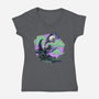 Purple Night-Womens-V-Neck-Tee-momma_gorilla