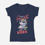 Born To Sparkle Not To Work-Womens-V-Neck-Tee-koalastudio