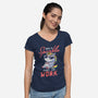 Born To Sparkle Not To Work-Womens-V-Neck-Tee-koalastudio