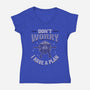 Don't Worry I Have A Plan-Womens-V-Neck-Tee-brunopires