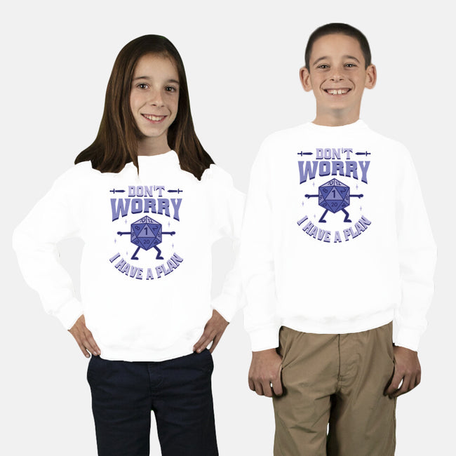 Don't Worry I Have A Plan-Youth-Crew Neck-Sweatshirt-brunopires