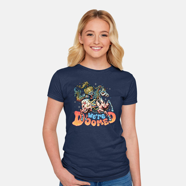 We Are Doomed-Womens-Fitted-Tee-momma_gorilla