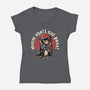 Meow Shall Not Pass-Womens-V-Neck-Tee-momma_gorilla