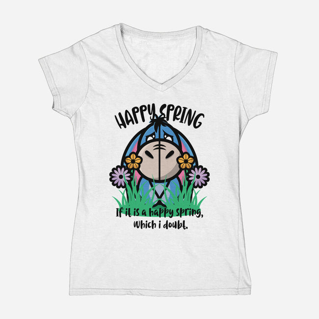 Happy Spring-Womens-V-Neck-Tee-jrberger