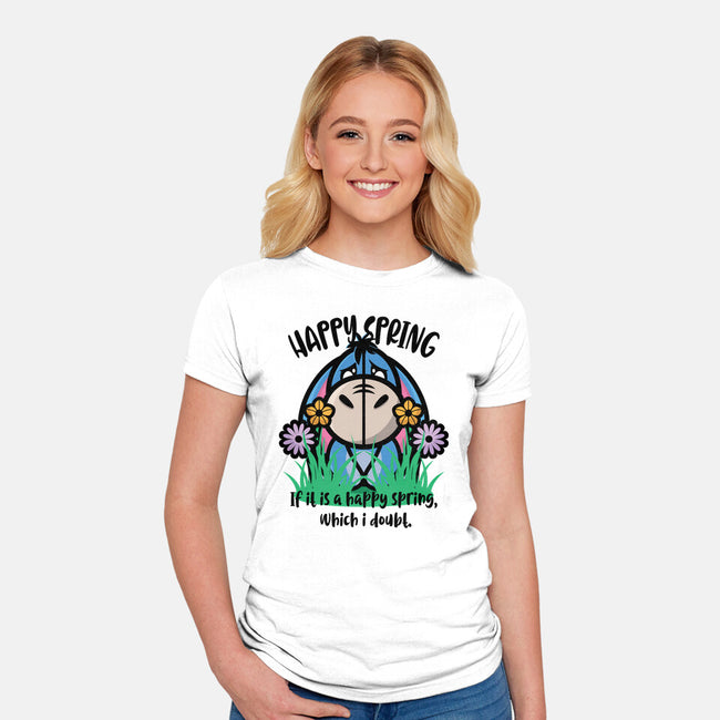 Happy Spring-Womens-Fitted-Tee-jrberger