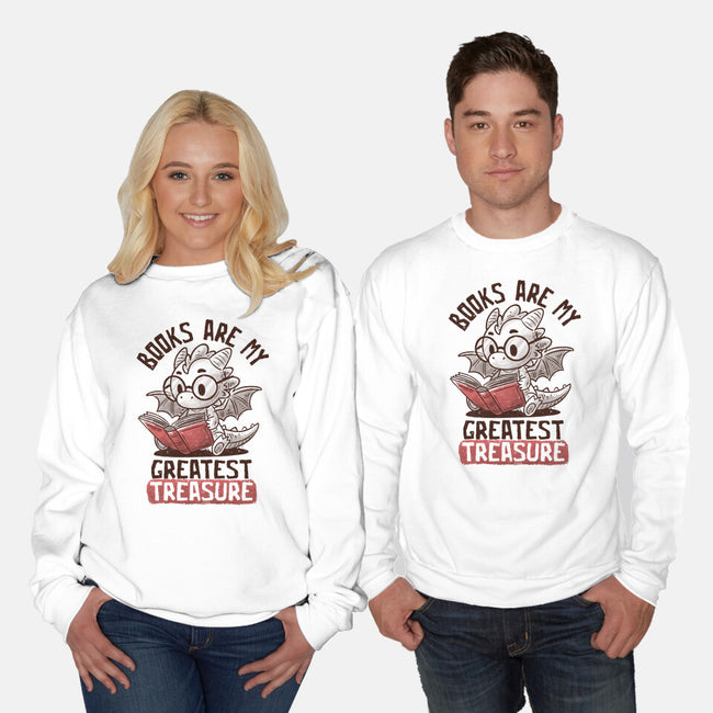 Books Are My Greatest Treasure-Unisex-Crew Neck-Sweatshirt-koalastudio