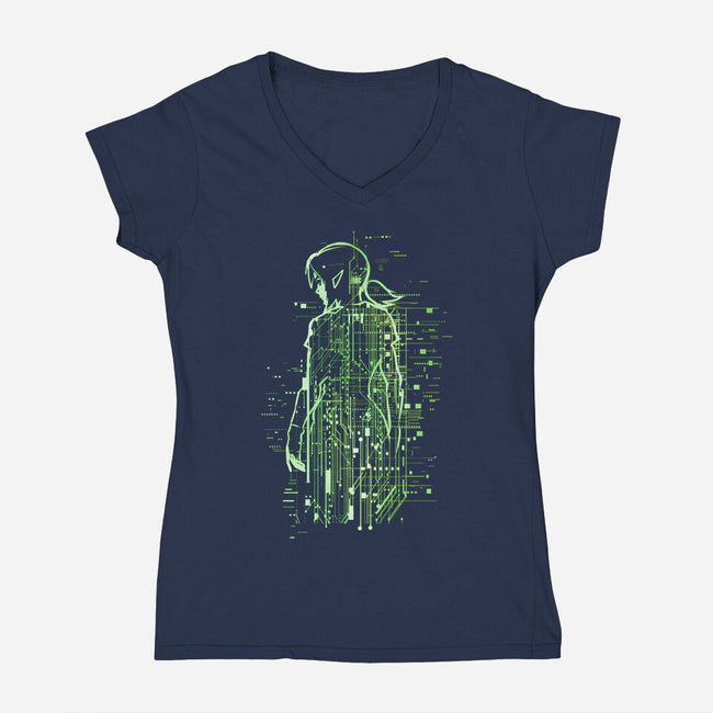 Link Of Tomorrow-Womens-V-Neck-Tee-kharmazero