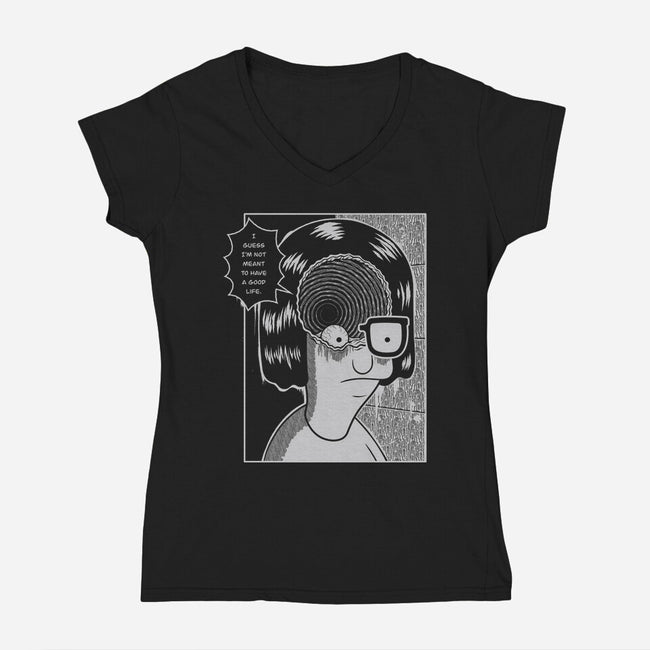 Downward Spiral-Womens-V-Neck-Tee-Jorgetiradoart