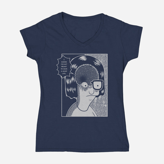 Downward Spiral-Womens-V-Neck-Tee-Jorgetiradoart