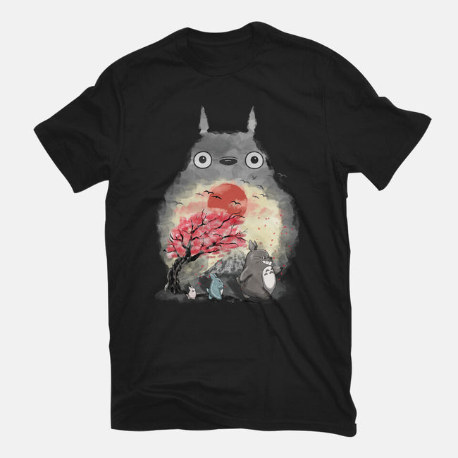Totoro Japan Cherry Blossom-Womens-Fitted-Tee-JamesQJO