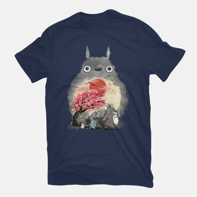 Totoro Japan Cherry Blossom-Womens-Fitted-Tee-JamesQJO