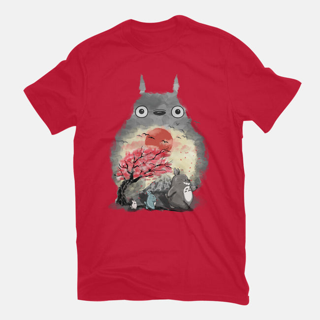 Totoro Japan Cherry Blossom-Womens-Fitted-Tee-JamesQJO