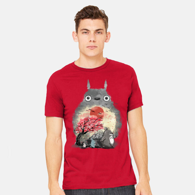 Totoro Japan Cherry Blossom-Mens-Heavyweight-Tee-JamesQJO