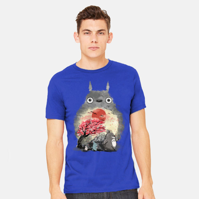 Totoro Japan Cherry Blossom-Mens-Heavyweight-Tee-JamesQJO