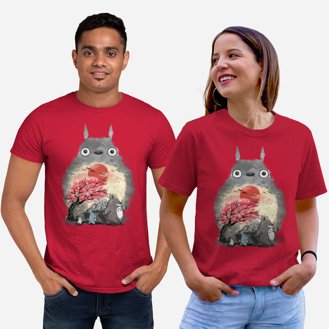 Totoro Japan Cherry Blossom-Unisex-Basic-Tee-JamesQJO
