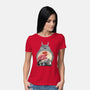 Totoro Japan Cherry Blossom-Womens-Basic-Tee-JamesQJO
