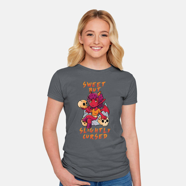 Sweet But Slightly Cursed-Womens-Fitted-Tee-FunkVampire