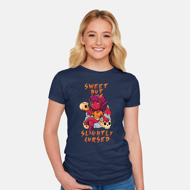 Sweet But Slightly Cursed-Womens-Fitted-Tee-FunkVampire