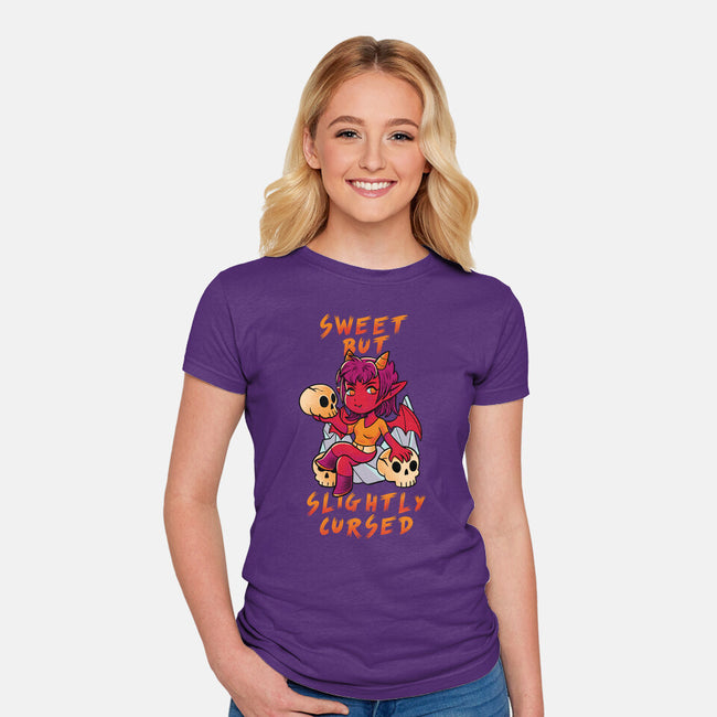 Sweet But Slightly Cursed-Womens-Fitted-Tee-FunkVampire