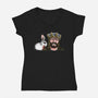 The Killer Rabbit-Womens-V-Neck-Tee-zascanauta