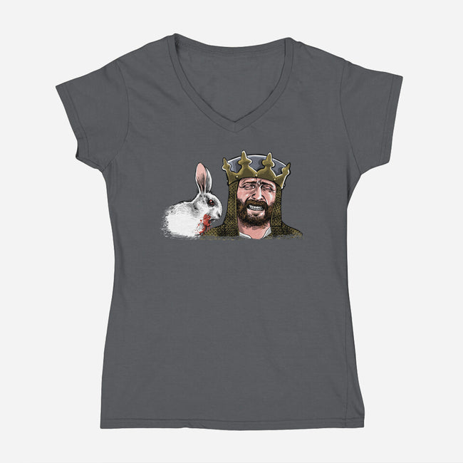 The Killer Rabbit-Womens-V-Neck-Tee-zascanauta
