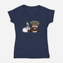The Killer Rabbit-Womens-V-Neck-Tee-zascanauta