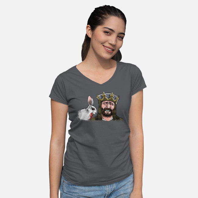 The Killer Rabbit-Womens-V-Neck-Tee-zascanauta
