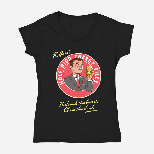 Wolf High Energy-Womens-V-Neck-Tee-P1yu5h