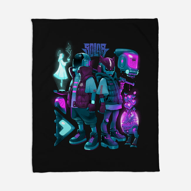 Robots And Faith-None-Fleece-Blanket-Bruno Mota