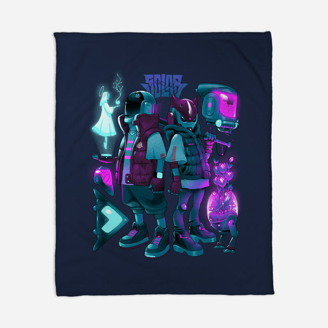 Robots And Faith-None-Fleece-Blanket-Bruno Mota