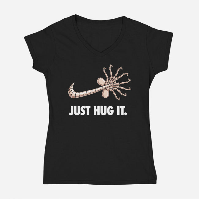 Just Hug It-Womens-V-Neck-Tee-jasesa