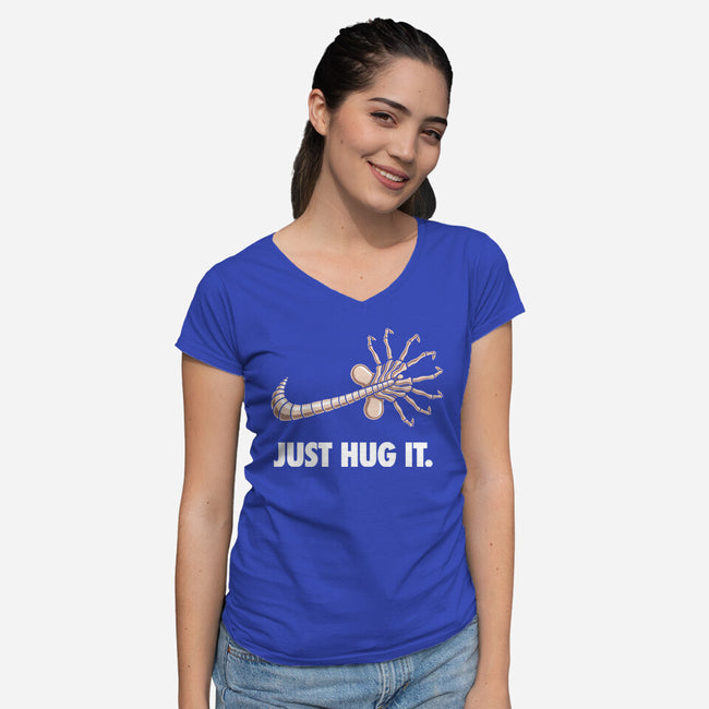 Just Hug It-Womens-V-Neck-Tee-jasesa