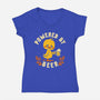 Powered By Beer Duck-Womens-V-Neck-Tee-worlddominationforcats