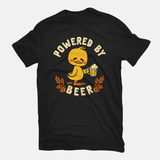 Powered By Beer Duck-Womens-Fitted-Tee-worlddominationforcats