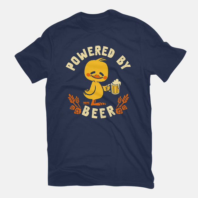 Powered By Beer Duck-Womens-Fitted-Tee-worlddominationforcats