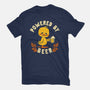 Powered By Beer Duck-Womens-Fitted-Tee-worlddominationforcats