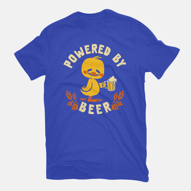 Powered By Beer Duck-Womens-Fitted-Tee-worlddominationforcats