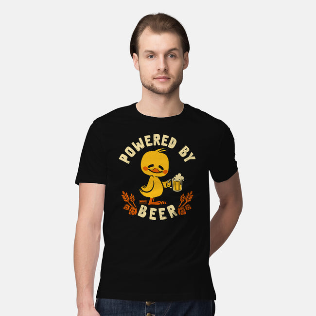Powered By Beer Duck-Mens-Premium-Tee-worlddominationforcats
