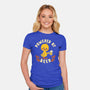 Powered By Beer Duck-Womens-Fitted-Tee-worlddominationforcats