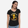 Powered By Beer Duck-Womens-V-Neck-Tee-worlddominationforcats