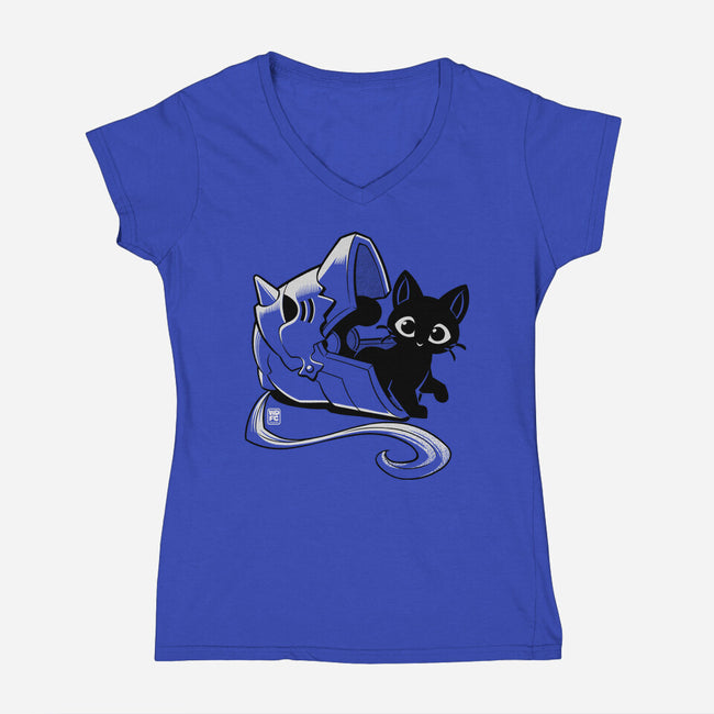 Full Feline Alchemist-Womens-V-Neck-Tee-worlddominationforcats