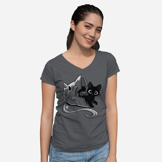 Full Feline Alchemist-Womens-V-Neck-Tee-worlddominationforcats