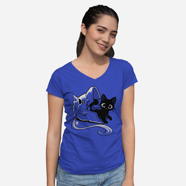 Full Feline Alchemist-Womens-V-Neck-Tee-worlddominationforcats