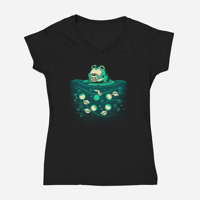 Frog Number One Dad-Womens-V-Neck-Tee-worlddominationforcats
