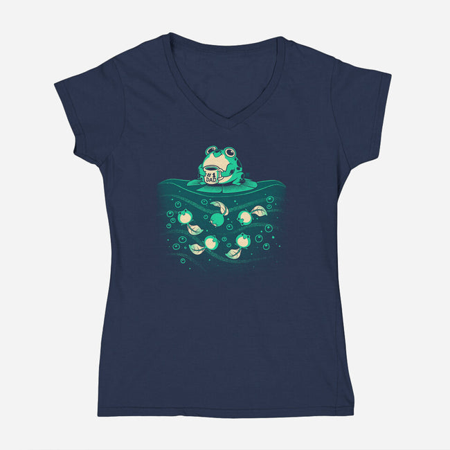 Frog Number One Dad-Womens-V-Neck-Tee-worlddominationforcats