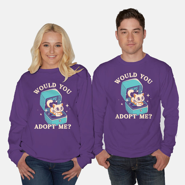 Wold You Adopt Me-Unisex-Crew Neck-Sweatshirt-worlddominationforcats